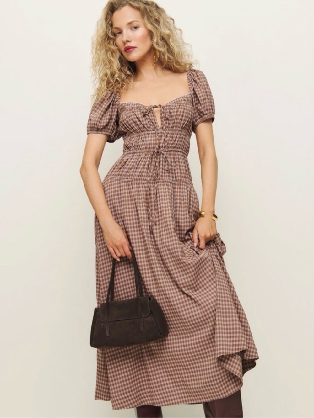 Reformation Rhett Dress in Audrie Check Size 6 NEW Gingham